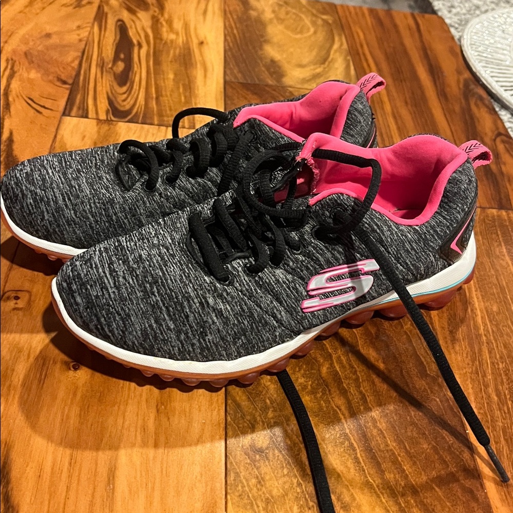 Skechers Charcoal and Pink Walking Shoes